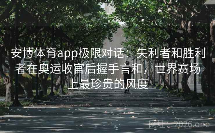 安博体育app极限对话：失利者和胜利者在奥运收官后握手言和，世界赛场上最珍贵的风度